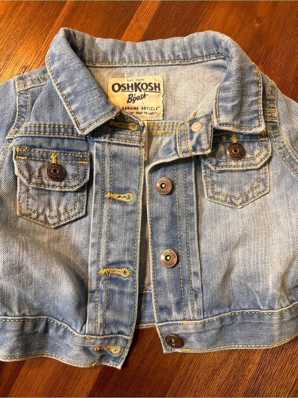 OshKosh B’gosh Baby Denim Jacket 12M Light Wash Classic Jean Jacket